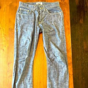 Naked Famous Weird guy 31” inseam super lightweight selvage chambray